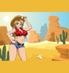 Manga Cowgirl In Desert