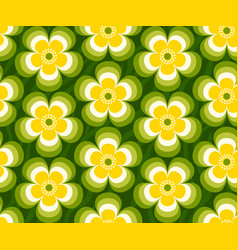 Retro Floral Mid Century Modern Flowers In Yellow