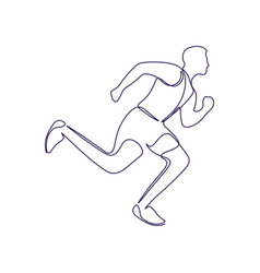 Running Athlete In Single Continuous Line