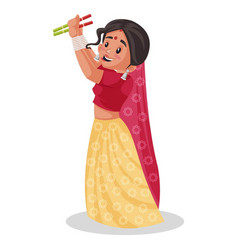 Indian Rajasthani Woman Cartoon