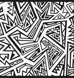 Monochrome Tribal Geometric Seamless Pattern