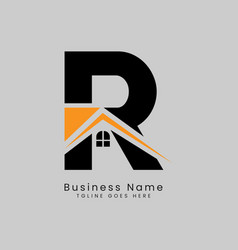 R Letter Real Estate Template Logo Design