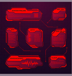 Red Futuristic Hud Or Ui Elements Sci-fi User