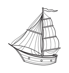 Sailboat Linear Drawing