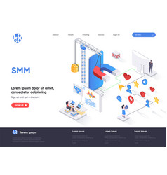 Smm Isometric Landing Page Digital Marketing