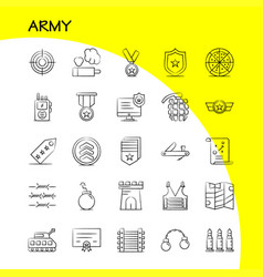 Army Hand Drawn Icons Set For Infographics Mobile