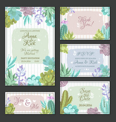 Cactus Wedding Cards Set