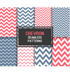 Colorful Chevron Seamless Pattern Background Set