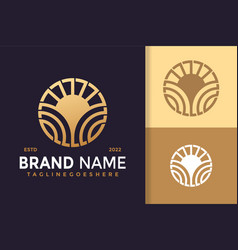 Ocean Sun Wave Logo Design Brand Identity Logos