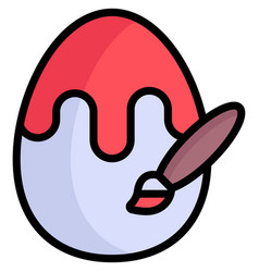 Painting Egg Flat Line Icon