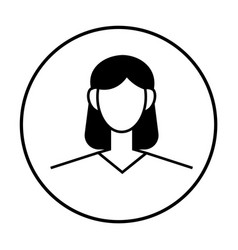 Simple Black And White Woman Avatar In Circular