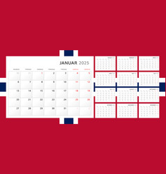 Calendar 2025 In Norwegian Wall Quarterly