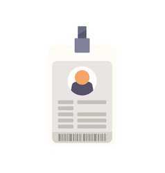 Id Card Photo Icon Flat Office Pass