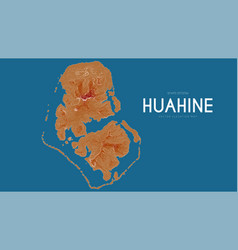 Topographic Map Of Huahine Society Islands