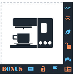 Coffee Maker Machine Icon Flat