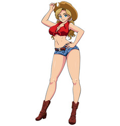 Manga Cowgirl On White