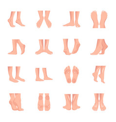 Webcollection Of 16 Woman Feet Flat Icons