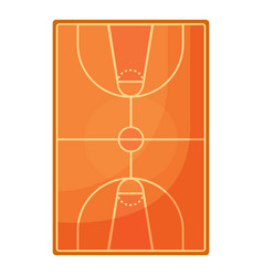 Basketball Top View Field Icon Cartoon