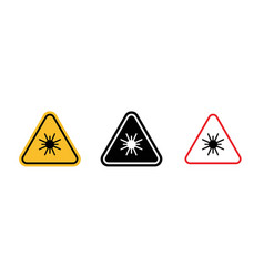 Laser Warning Icon Set Notice For Areas