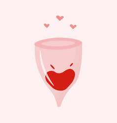 Menstrual Reusable Cup With Blood