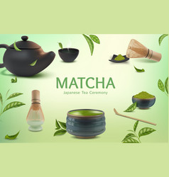 Realistic Detailed 3d Matcha Japanese Tea Ceremony