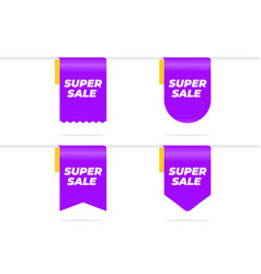 Super Sale Purple Ribbon And Tag Isolated