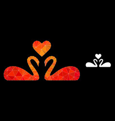 Triangle Filled Love Swans Icon With Orange