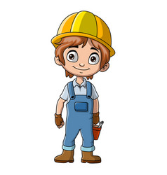 Boy Cartoon Wearing Costume Engineering