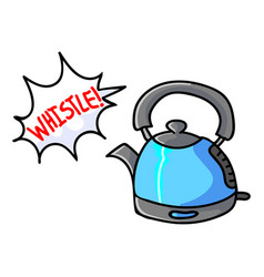 Cute Whistling Kettle Cartoon