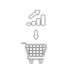 Icon Concept Shopping Cart With Bar Graph Up