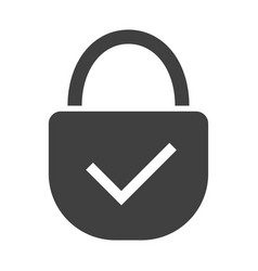 Black Padlock With Check Mark