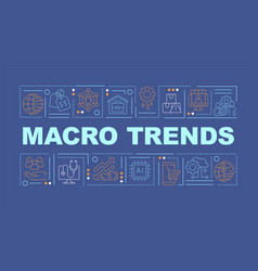 Macro Trends Word Concepts Dark Blue Banner