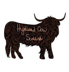 Standing Highland Cattle In Silhouette