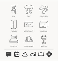 Corner Sofa Table And Cupboard Icons