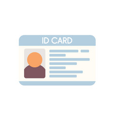 Id Card Pass Icon Flat Name Photo