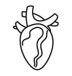 Cardiology Human Heart Icon Outline Style