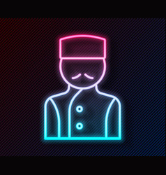 Glowing Neon Line Concierge Icon Isolated On Black