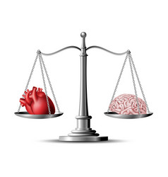 Heart And Brain On Scales Conceptual Balance