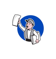 Newsboy Selling Newspaper Circle Cartoon