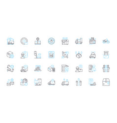 Shipping Logistics Linear Icons Set Cargo