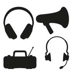 Black And White Music Tech Items Silhouette