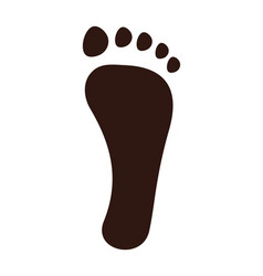 Black Imprint Of Human Foot With Flat