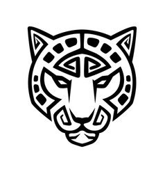 Maya Style Jaguar Head Logo Design