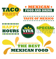 Mexican Fast Food Restaurant Emblem Set