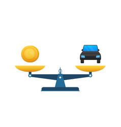 Money Vs Car Flat Icon