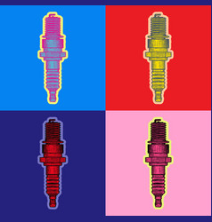 Spark Plug Pop Art Style Andy Warhol Style