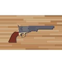 Civil War Pistols Gun With Wood Table Background