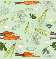 Cute Kitchen Pattern With Vegetables