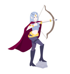 Female Archer In Cloak Isolated Fantasy Character