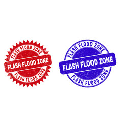 Flash Flood Zone Round And Rosette Stamp Seals